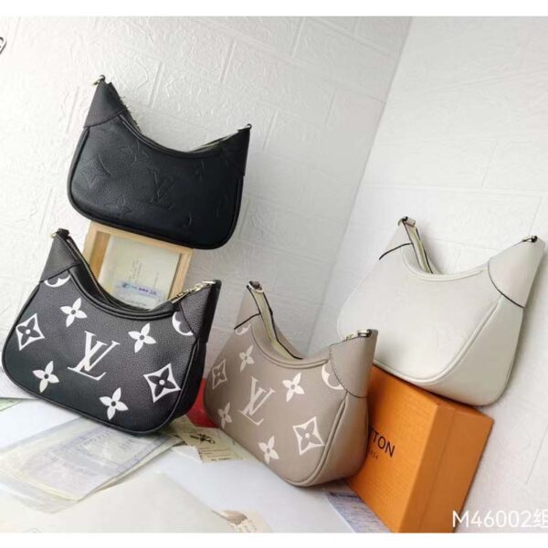 Louis Vuitton LV Unisex Bagatelle Mini Hobo Handbag Monogram Empreinte Embossed Grained Cowhide (7)