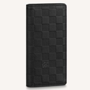 Louis Vuitton LV Unisex Brazza Wallet Black Damier Infini Leather