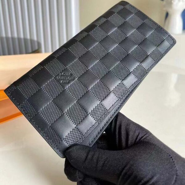 Louis Vuitton LV Unisex Brazza Wallet Black Damier Infini Leather (2)