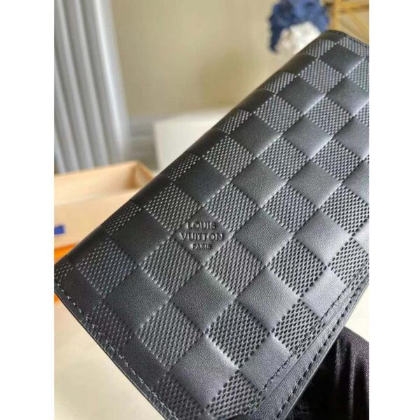 Louis Vuitton LV Unisex Brazza Wallet Black Damier Infini Leather (3)