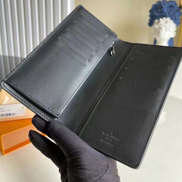 Louis Vuitton LV Unisex Brazza Wallet Black Damier Infini Leather (6)