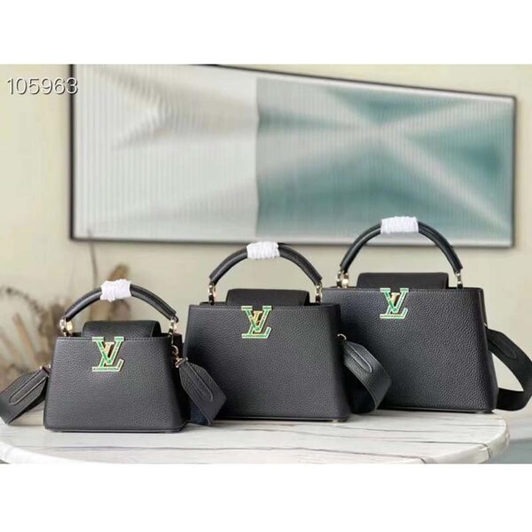 Louis Vuitton LV Unisex Capucines BB Handbag Black Taurillon Cowhide Leather (1)