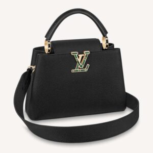 Louis Vuitton LV Unisex Capucines BB Handbag Black Taurillon Cowhide Leather