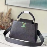 Louis Vuitton LV Unisex Capucines BB Handbag Black Taurillon Cowhide Leather (11)