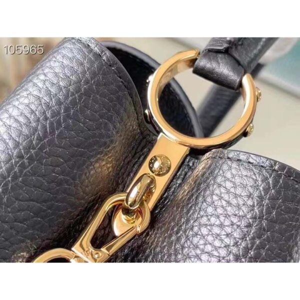 Louis Vuitton LV Unisex Capucines BB Handbag Black Taurillon Cowhide Leather (5)