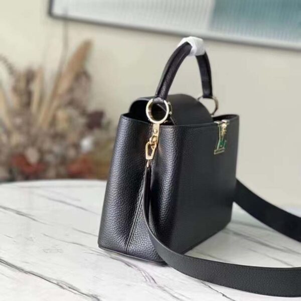 Louis Vuitton LV Unisex Capucines BB Handbag Black Taurillon Cowhide Leather (7)