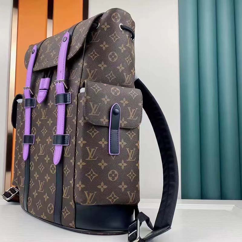 Louis Vuitton LV Unisex Christopher MM Backpack Monogram Macassar