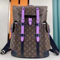 Louis Vuitton LV Unisex Christopher MM Backpack Monogram Macassar Coated Canvas (8)