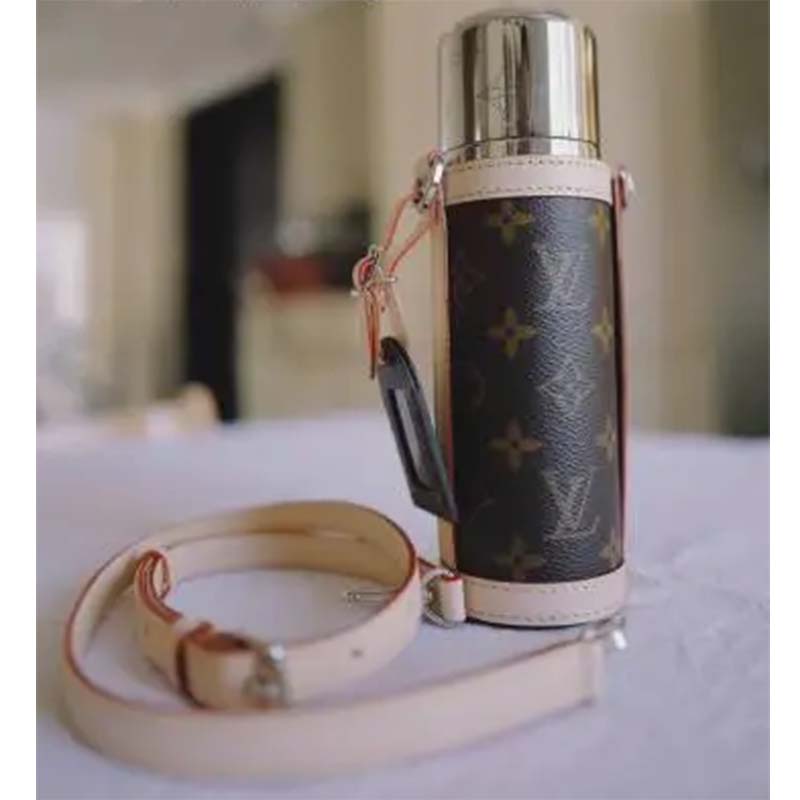 Louis Vuitton Monogram Flask Holder Ebony/Beige/Steel