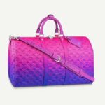 Louis Vuitton LV Unisex Keepall 50B Azul Rosa Taurillon Piel de Vaca