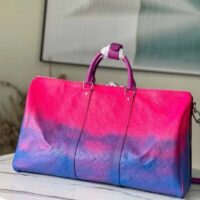 Louis Vuitton LV Unisex Keepall 50B Blue Pink Taurillon Cowhide Leather (1)