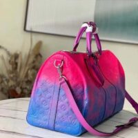 Louis Vuitton LV Unisex Keepall 50B Blue Pink Taurillon Cowhide Leather (1)