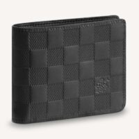 Louis Vuitton LV Unisex Multiple Wallet Black Damier Infini Leather