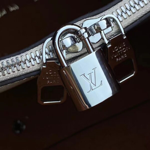 Louis Vuitton LV Unisex Muria Bucket Bag Crème Beige Mahina Perforated Calf Leather (12)