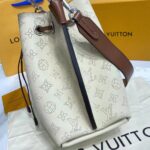 Louis Vuitton LV Women Muria Bucket Bag Crème Beige Mahina Perforated Calf Leather - Image 7