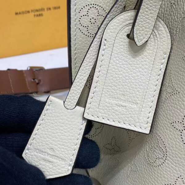 Louis Vuitton LV Unisex Muria Bucket Bag Crème Beige Mahina Perforated Calf Leather (2)