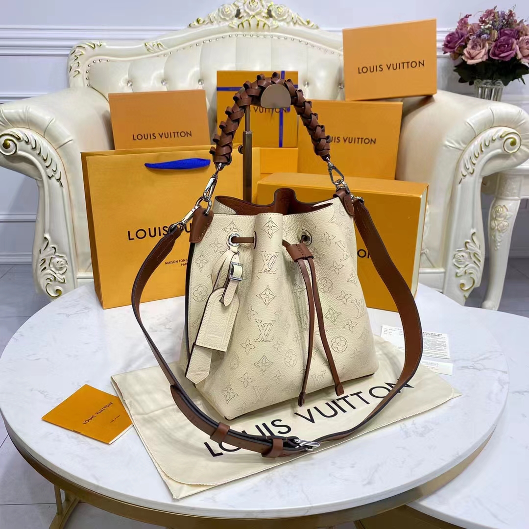 Louis Vuitton Muria Mahina Perforated Leather Crossbody Bag Creme