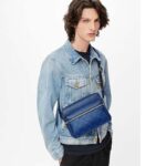 Louis Vuitton LV Unisex Outdoor Messenger Navy Blue Taiga Cowhide Leather Monogram Canvas – Image 11