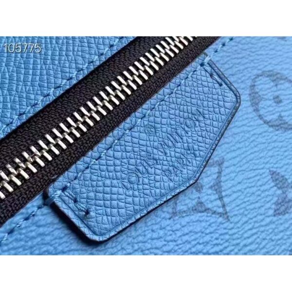 Louis Vuitton LV Unisex Outdoor Messenger Navy Blue Taiga Cowhide Leather Monogram Canvas (9)