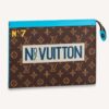 Louis Vuitton LV Unisex Pochette Voyage Monogram Coated Canvas Cowhide Leather