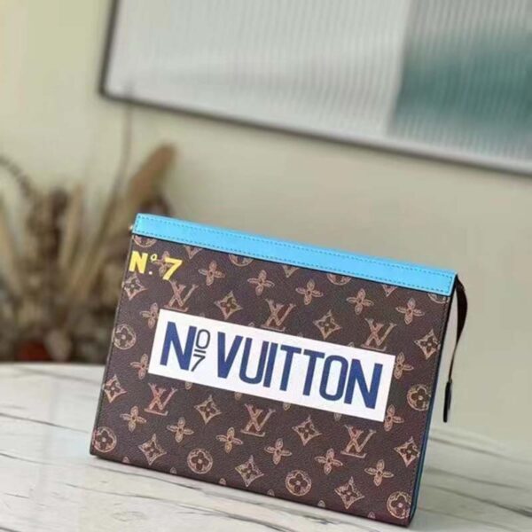 Louis Vuitton LV Unisex Pochette Voyage Monogram Coated Canvas Cowhide Leather (4)