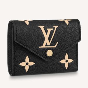 Louis Vuitton LV Unisex Victorine Wallet Black Monogram Empreinte Embossed Supple Grained Cowhide