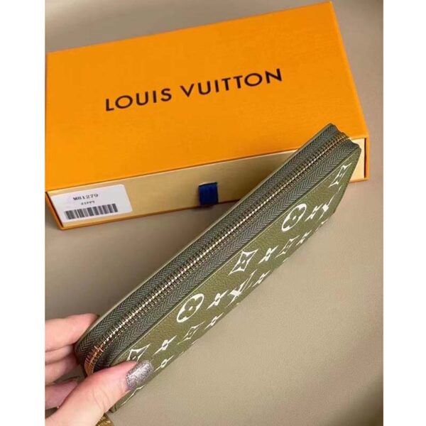Louis Vuitton LV Unisex Zippy Wallet Green Monogram Empreinte Embossed Supple Grained Cowhide (2)