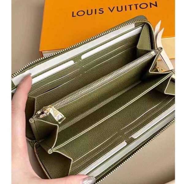 Louis Vuitton LV Unisex Zippy Wallet Green Monogram Empreinte Embossed Supple Grained Cowhide (3)