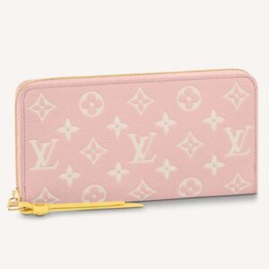Louis Vuitton LV Unisex Zippy Wallet Pink Monogram Empreinte Embossed Supple Grained Cowhide