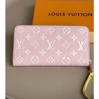 Louis Vuitton LV Unisex Zippy Wallet Pink Monogram Empreinte Embossed Supple Grained Cowhide (2)