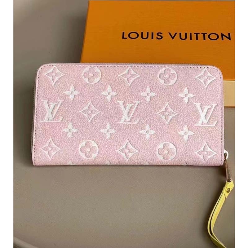 LV LV Women Clémence Wallet Monogram Empreinte Leather Pink in 2023