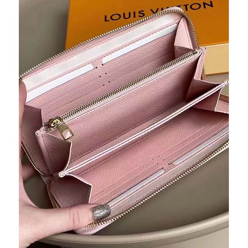 Louis Vuitton Pink Rose Monogram Denim Zippy Wallet Long Zip