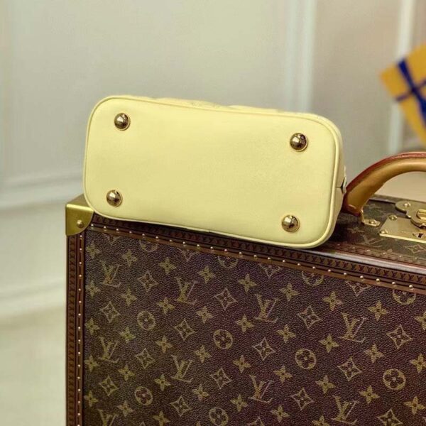 Louis Vuitton LV Women Alma BB Handbag Banana Yellow Quilted Embroidered Calf (2)