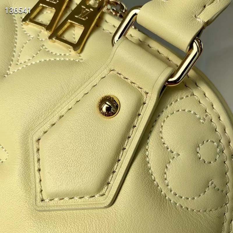 Louis Vuitton Alma BB bag Banana Yellow Quilted and embroidered smooth  calfskin at 1stDibs