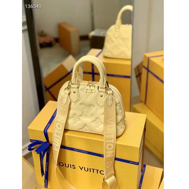 Louis Vuitton Alma BB bag Banana Yellow Quilted and embroidered