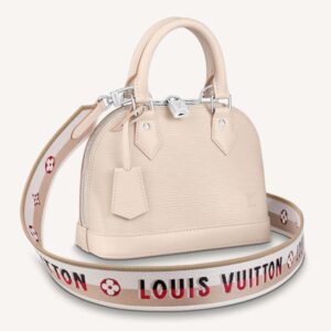 Louis Vuitton LV Women Alma BB Handbag White Epi Grained Cowhide Leather