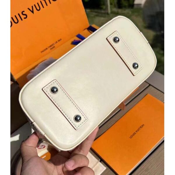 Louis Vuitton LV Women Alma BB Handbag White Epi Grained Cowhide Leather (8)