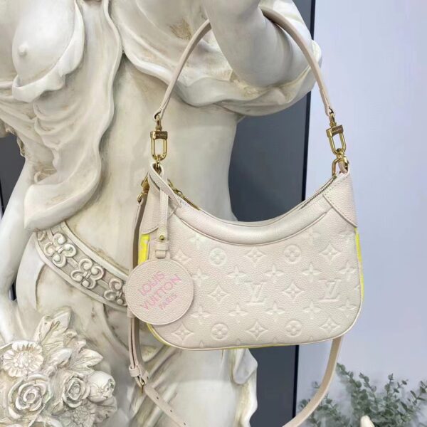 Louis Vuitton LV Women Bagatelle Beige Handbag Printed Embossed Grained Cowhide Leather (11)