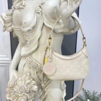 Louis Vuitton LV Women Bagatelle Beige Handbag Printed Embossed Grained Cowhide Leather (1)