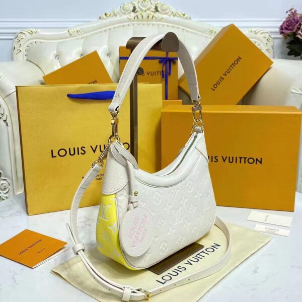 Louis Vuitton LV Women Bagatelle Beige Handbag Printed Embossed Grained Cowhide Leather (13)