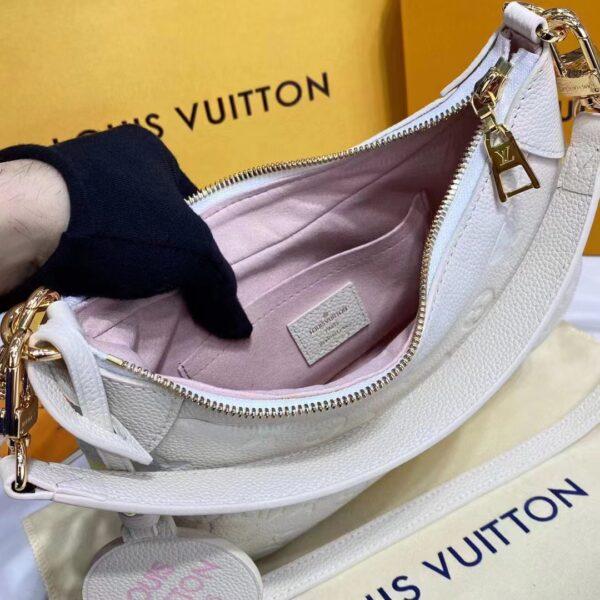 Louis Vuitton LV Women Bagatelle Beige Handbag Printed Embossed Grained Cowhide Leather (14)
