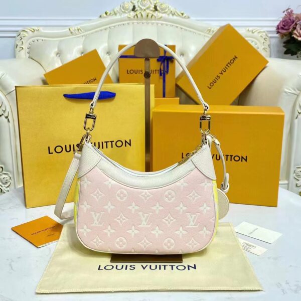 Louis Vuitton LV Women Bagatelle Beige Handbag Printed Embossed Grained Cowhide Leather (15)