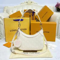 Louis Vuitton LV Women Bagatelle Beige Handbag Printed Embossed Grained Cowhide Leather (1)