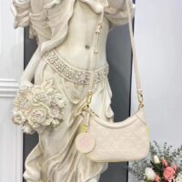 Louis Vuitton LV Women Bagatelle Beige Handbag Printed Embossed Grained Cowhide Leather (1)