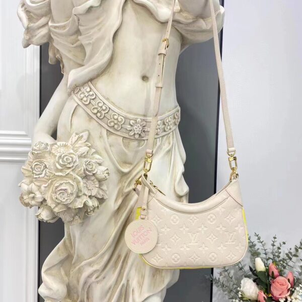 Louis Vuitton LV Women Bagatelle Beige Handbag Printed Embossed Grained Cowhide Leather (7)
