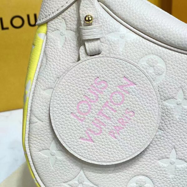 Louis Vuitton LV Women Bagatelle Beige Handbag Printed Embossed Grained Cowhide Leather (8)