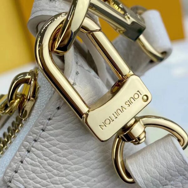 Louis Vuitton LV Women Bagatelle Beige Handbag Printed Embossed Grained Cowhide Leather (9)