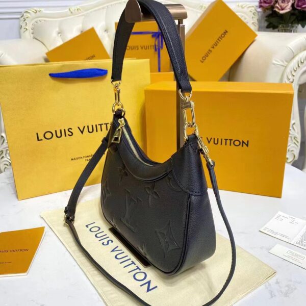 Louis Vuitton LV Women Bagatelle Black Handbag Monogram Empreinte Embossed Grained Cowhide (10)