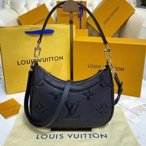 Louis Vuitton LV Women Bagatelle Black Handbag Monogram Empreinte Embossed Grained Cowhide (3)