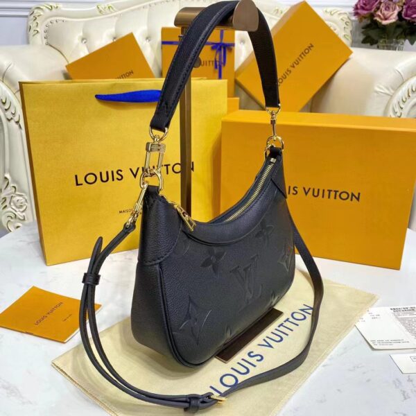 Louis Vuitton LV Women Bagatelle Black Handbag Monogram Empreinte Embossed Grained Cowhide (8)